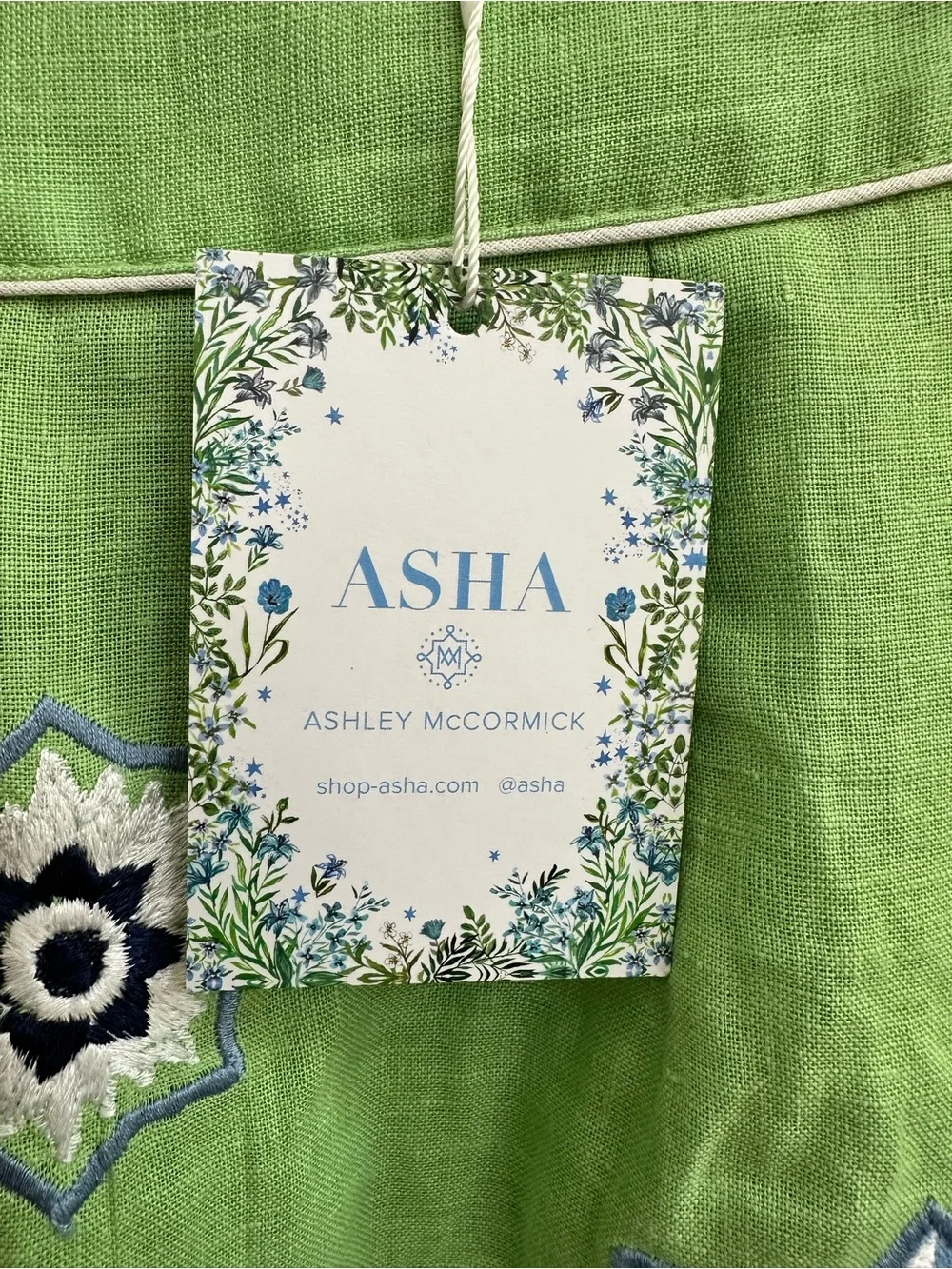 ASHA Ashley McCormick Palm Sienna Linen Skirt NWT - Picture 6 of 9